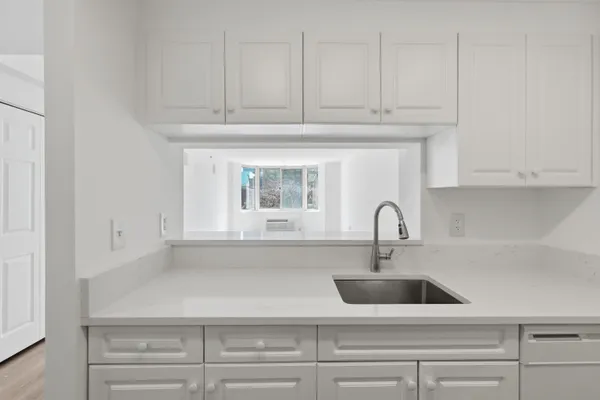 a kitchen with appliances cabinets and a sink