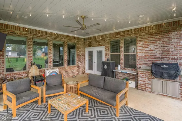 a outdoor view with a sitting space