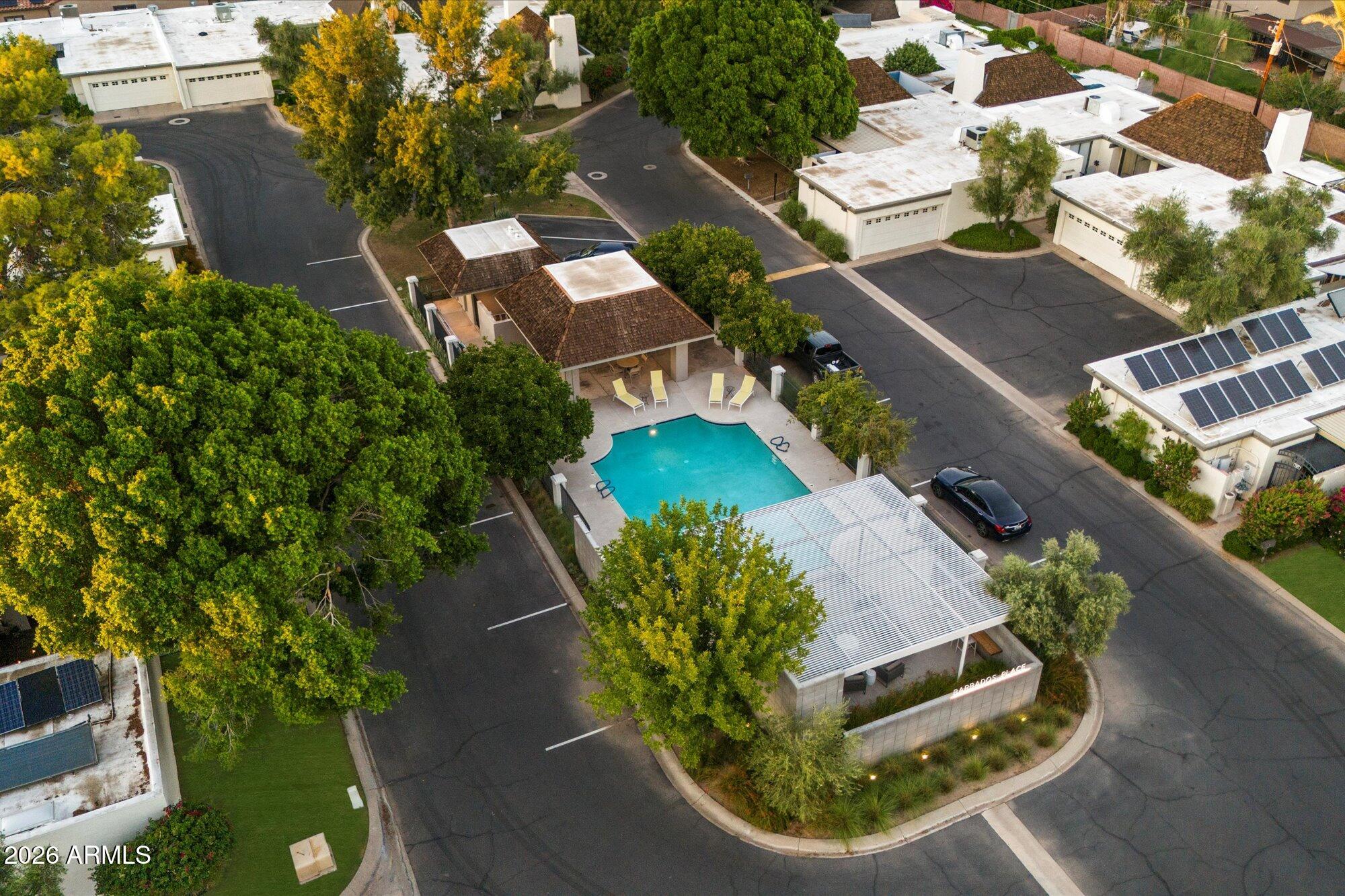 7005 North Barbados Place Phoenix, AZ 85021 - Photo 38 of 42 an aerial view of a house with a yard and garden