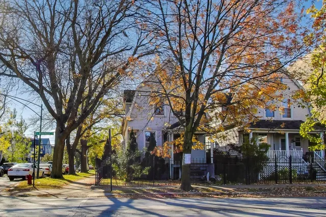 a view of street with trees
