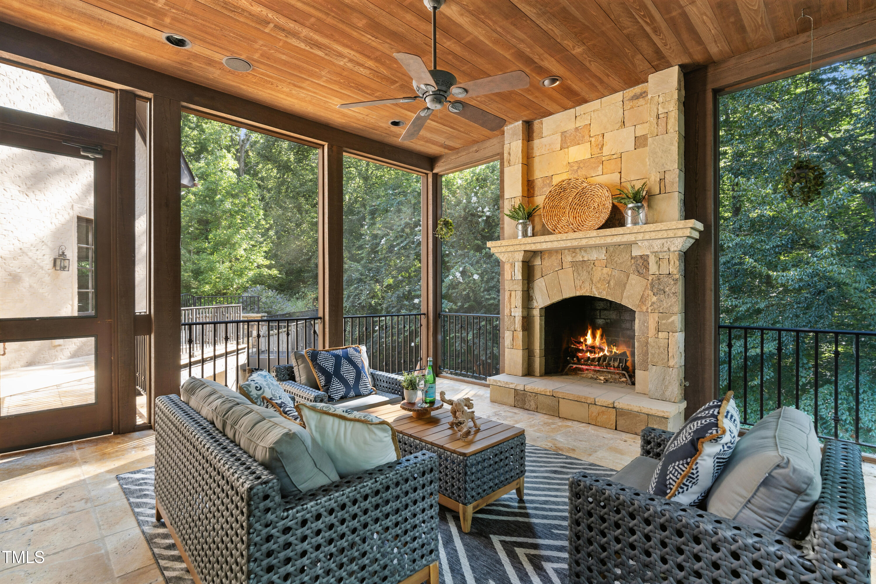 11213 Jonas Ridge Lane Raleigh, NC 27613 - Photo 24 of 91 a living room with furniture and a fireplace
