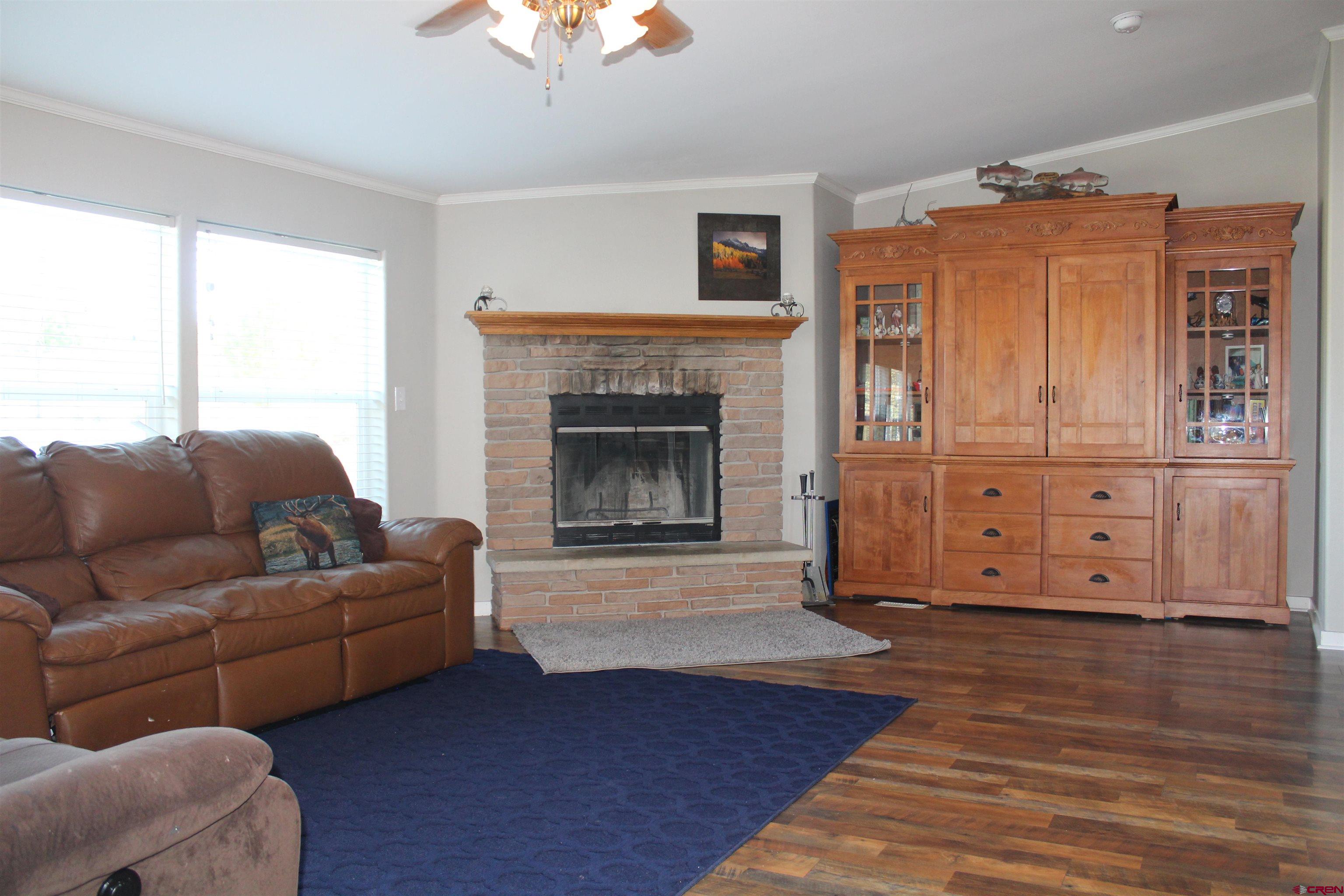 16875 Ember Road Cedaredge, CO 81413 - Photo 8 of 31 a living room with furniture and a fireplace