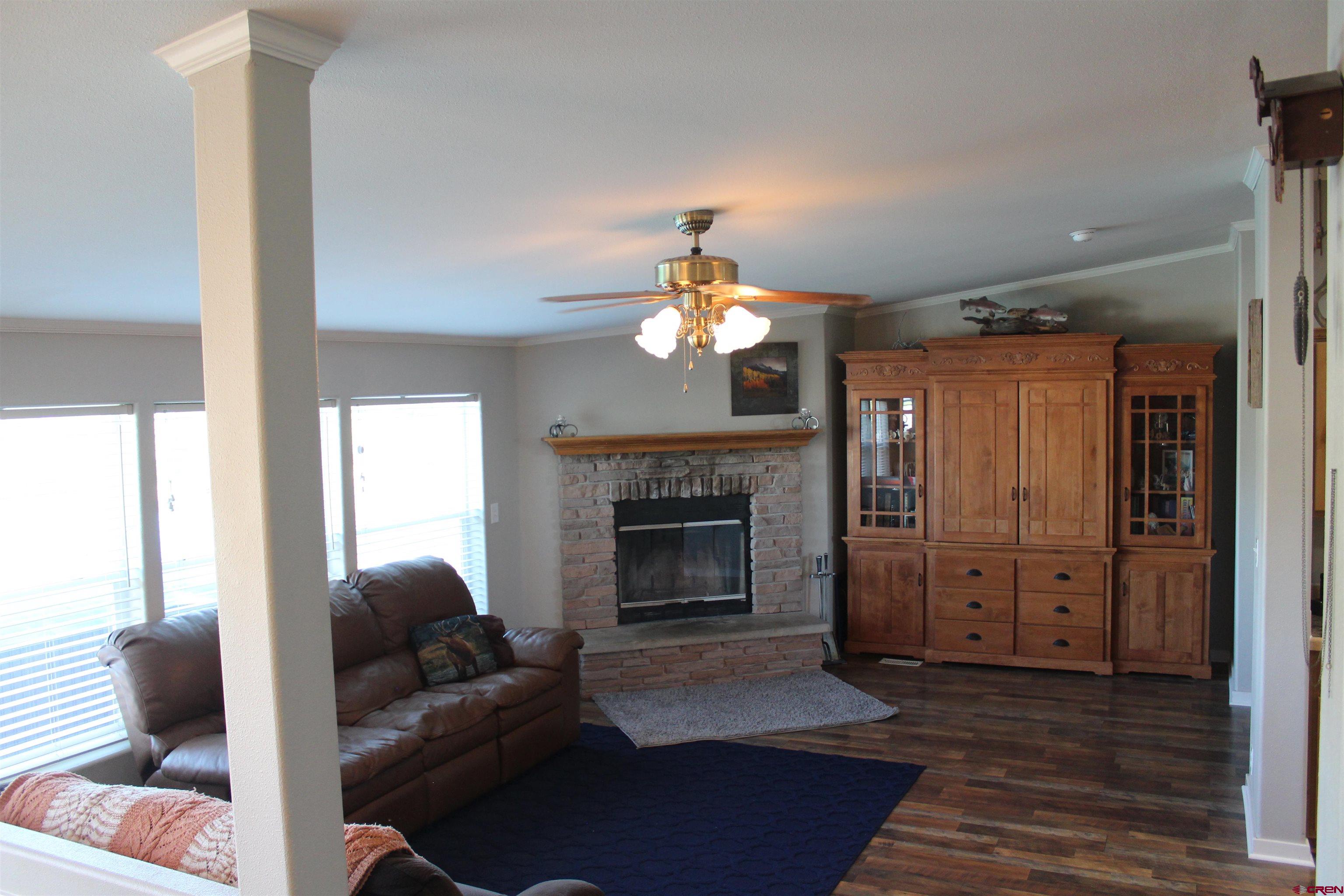 16875 Ember Road Cedaredge, CO 81413 - Photo 9 of 31 a living room with furniture and a fireplace