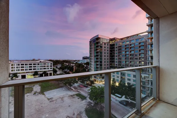 a view of balcony with city view
