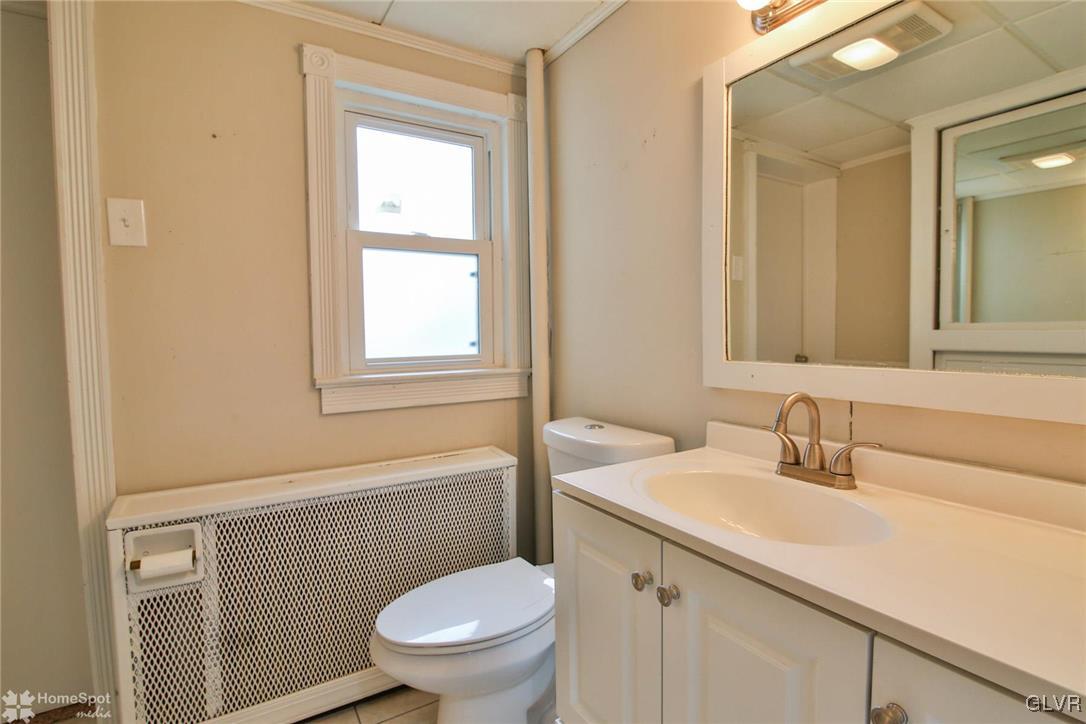 135 Howertown Road Catasauqua, PA 18032 - Photo 17 of 20 a bathroom with a sink a toilet and a mirror