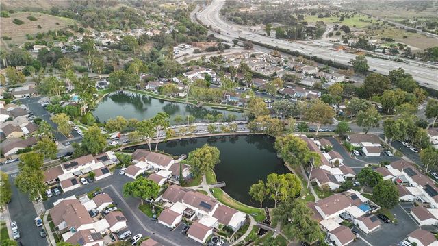 an aerial view of lake