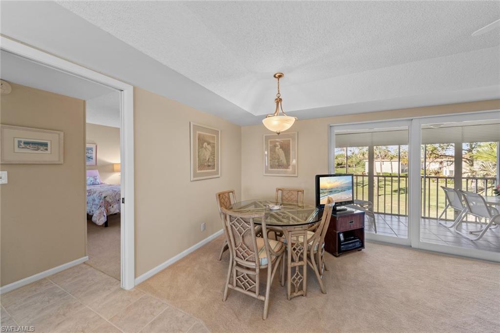 Carpeted dining space