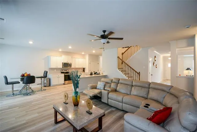 an empty room with windows