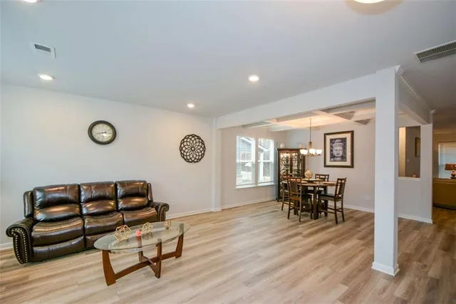 a living room with furniture