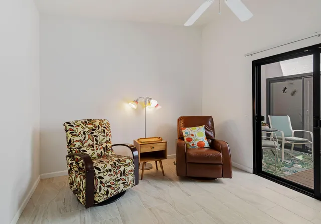 a living room with furniture