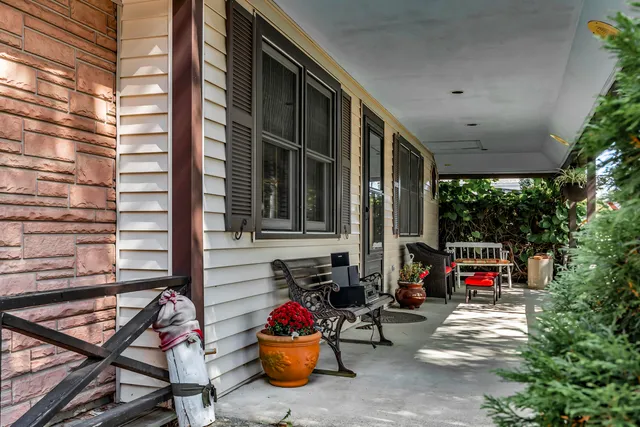 a view of a chairs in front of retail shop