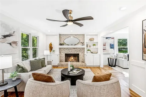 a kitchen with a stove and cabinets