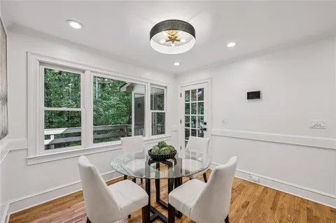 a view of livingroom with furniture and wooden floor