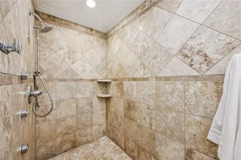 a view of a chair and tables in the yard