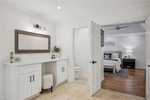 a view of a garden with a slide