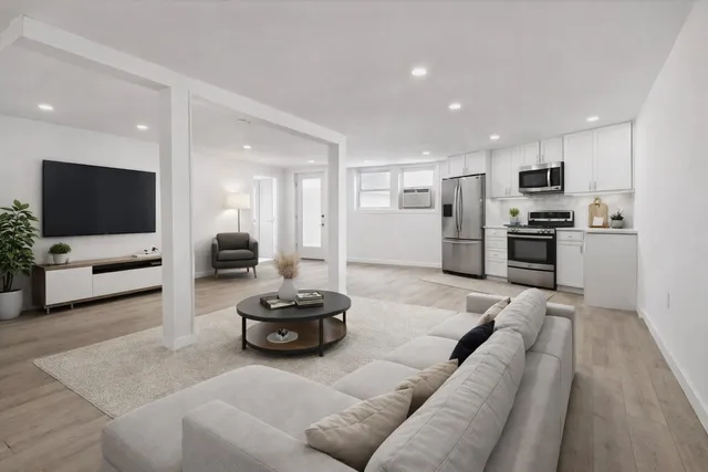 an empty room with windows