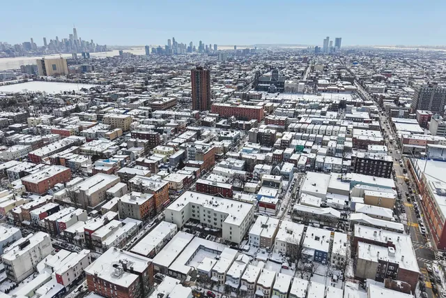 an aerial view of a city