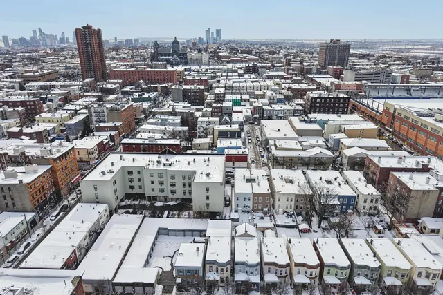 an aerial view of a city