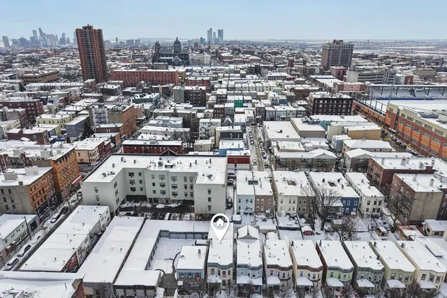 an aerial view of a city