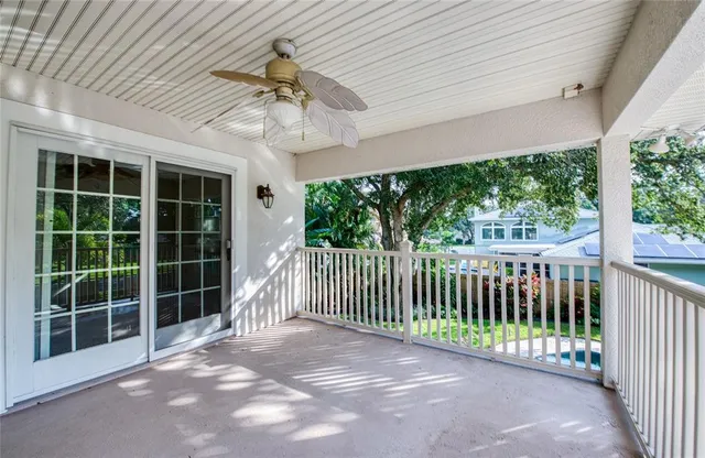 a view of a backyard with a patio