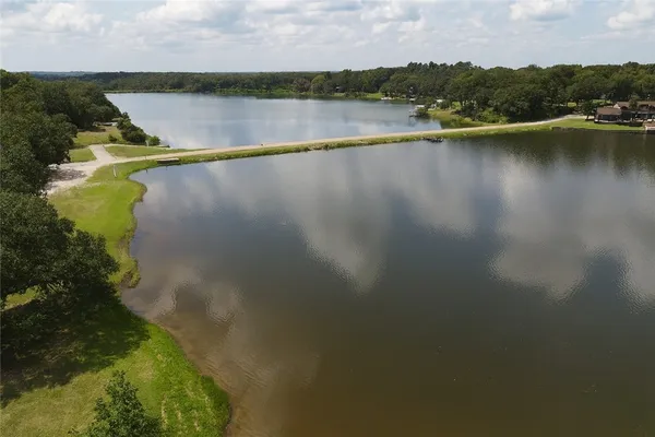 a view of a lake with a mountain