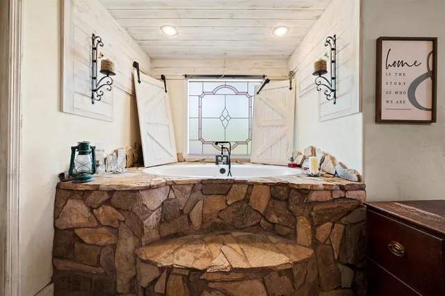 a dining room with table and chair