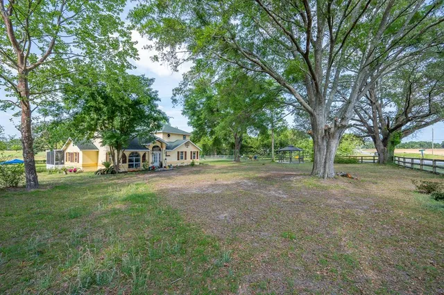 a view of a large trees in front of a house