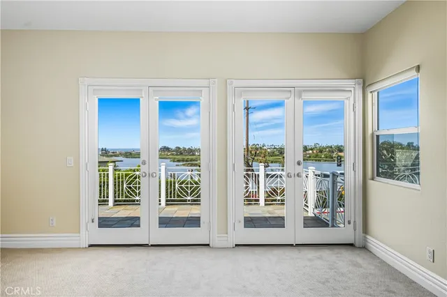 an aerial view of a house with a garden space