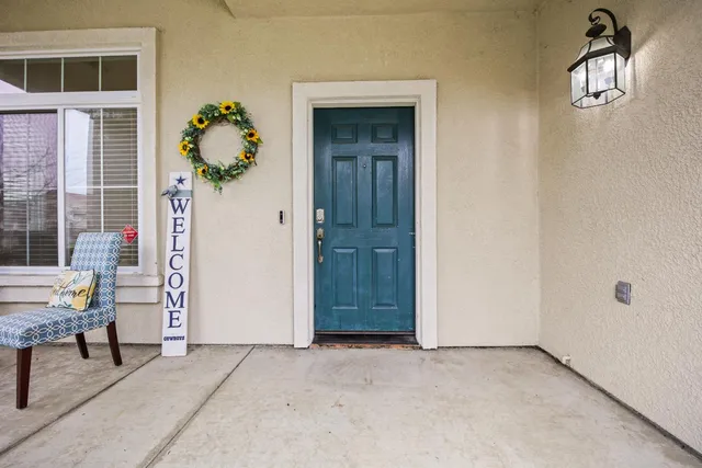 a view of an empty room with stairs