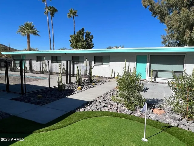 a view of a backyard with plants