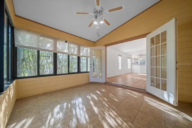 a view of an large windows