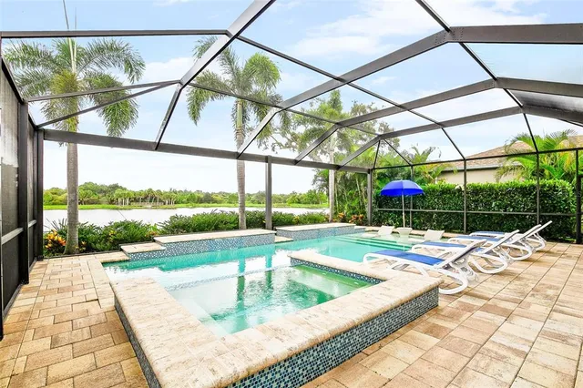 a view of outdoor space with swimming pool
