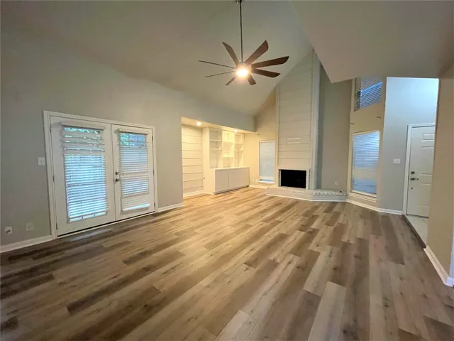 a view of a livingroom with a chandelier