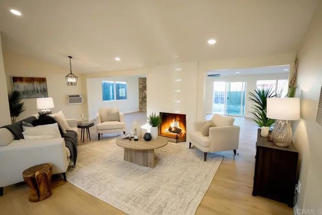 a living room with furniture