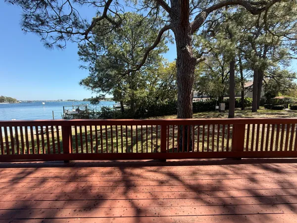 a view of a wooden deck