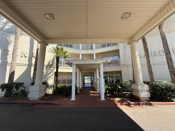 a front view of a building