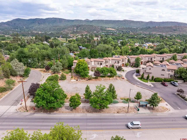 an aerial view of residential house with a garden