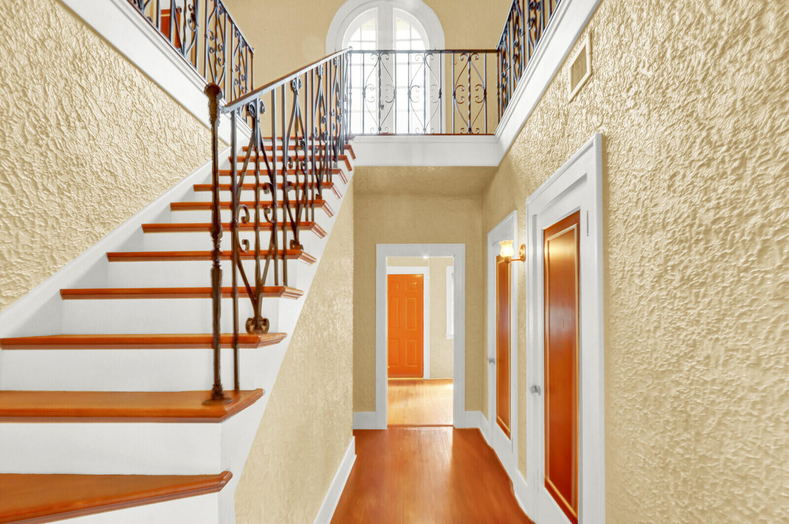 322 Westminster Road West Palm Beach, FL 33405 - Photo 29 of 68 a view of staircase with wooden floor and white walls