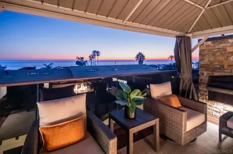 a outdoor view with a sitting space