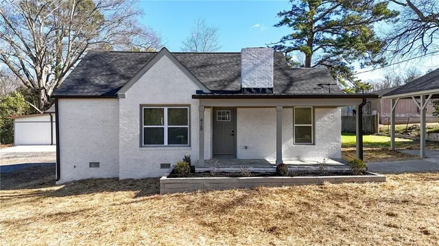 a front view of a house