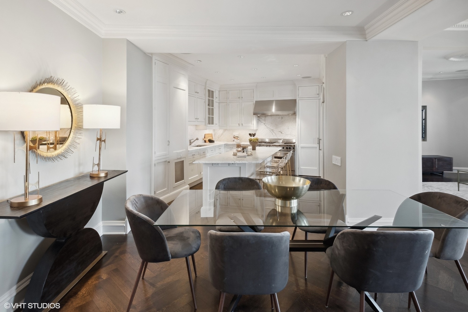 3400 North Lake Shore Drive, Unit 3A Chicago, IL 60657 - Photo 14 of 25 a dining room with furniture and wooden floor