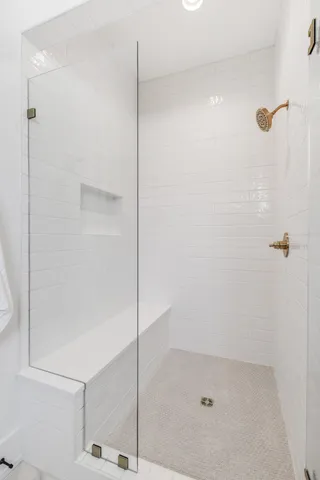 a bathroom with a shower