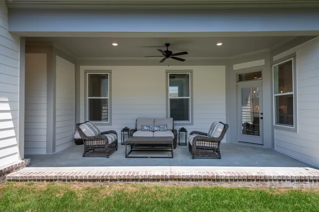 a living room with furniture