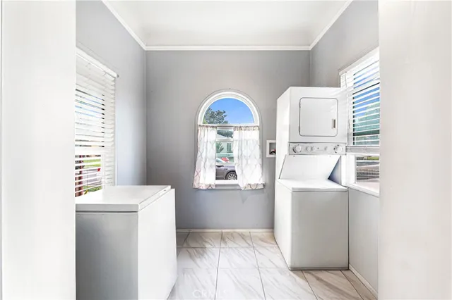 a room with a washer and dryer