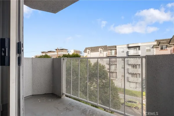a view of a building from balcony