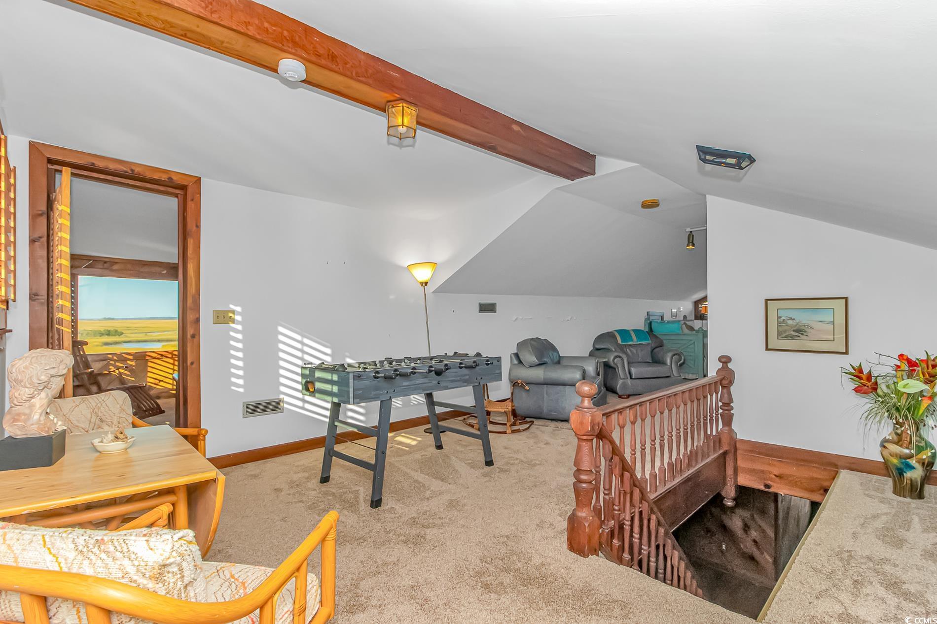 1417 Inlet Street Sunset Beach, NC 28468 - Photo 27 of 36 Home office featuring light colored carpet and vau