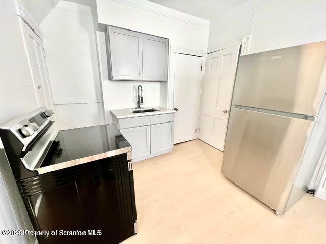 2036 Rigg Street, Unit A Dunmore, PA 18512 - Photo 8 of 8 a kitchen with a sink a refrigerator and a stove