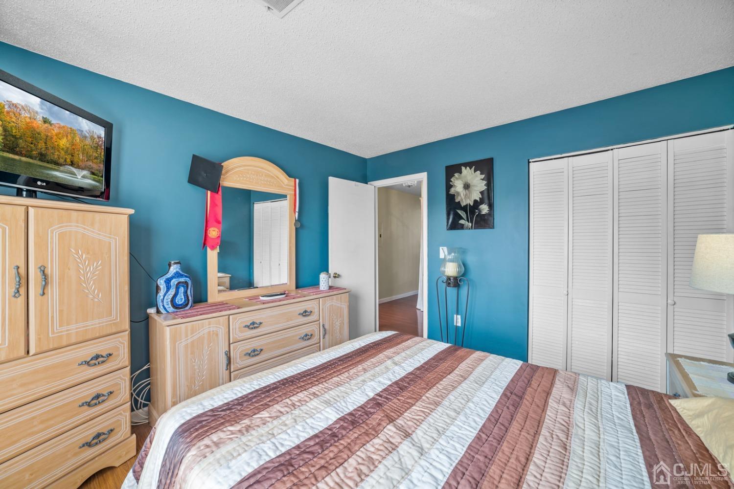 133 Edpas Road New Brunswick, NJ 08901 - Photo 13 of 17 a bedroom with a bed and a flat screen tv
