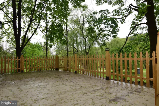 a view of a yard with a tree