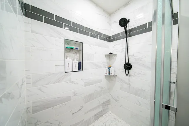 a bathroom with a shower